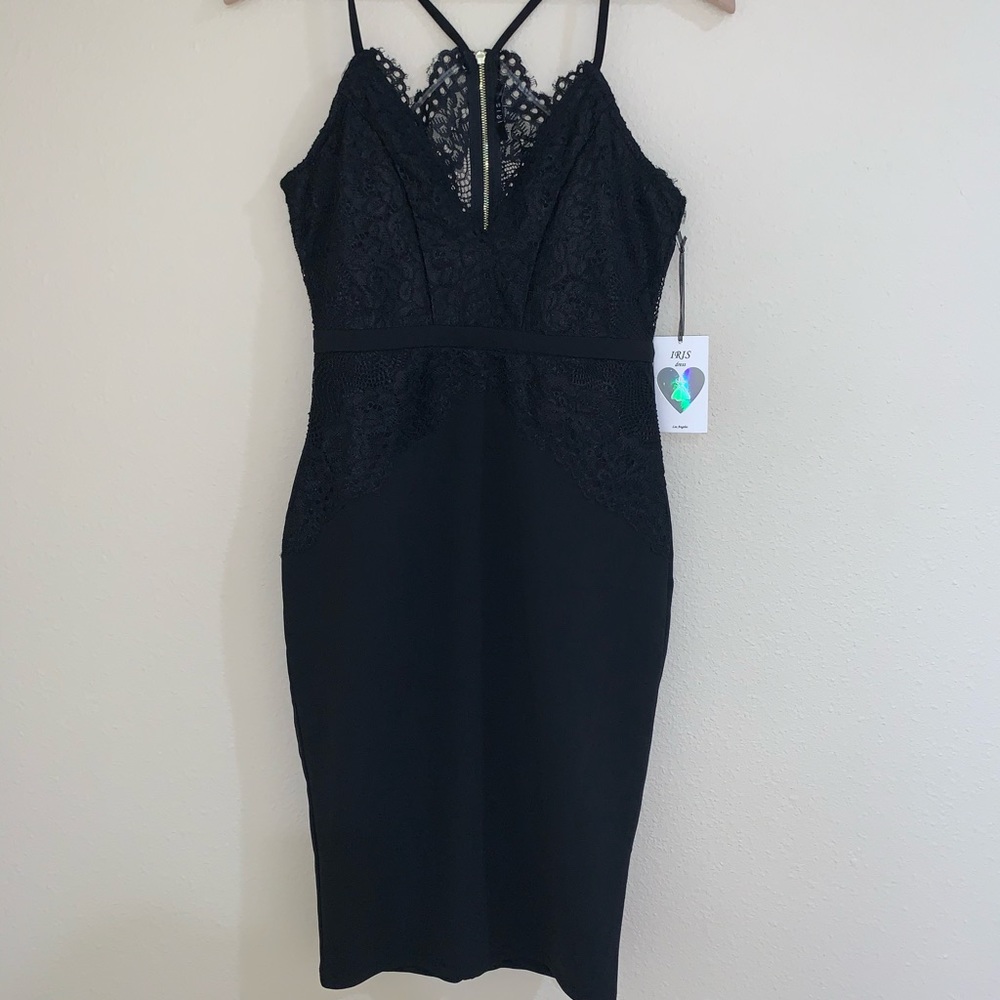Iris black sexy short dress